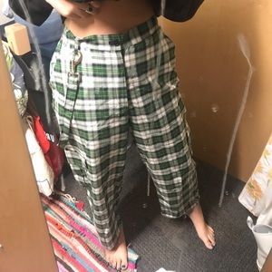 Grungy Plaid Pants w/ Chain Detail